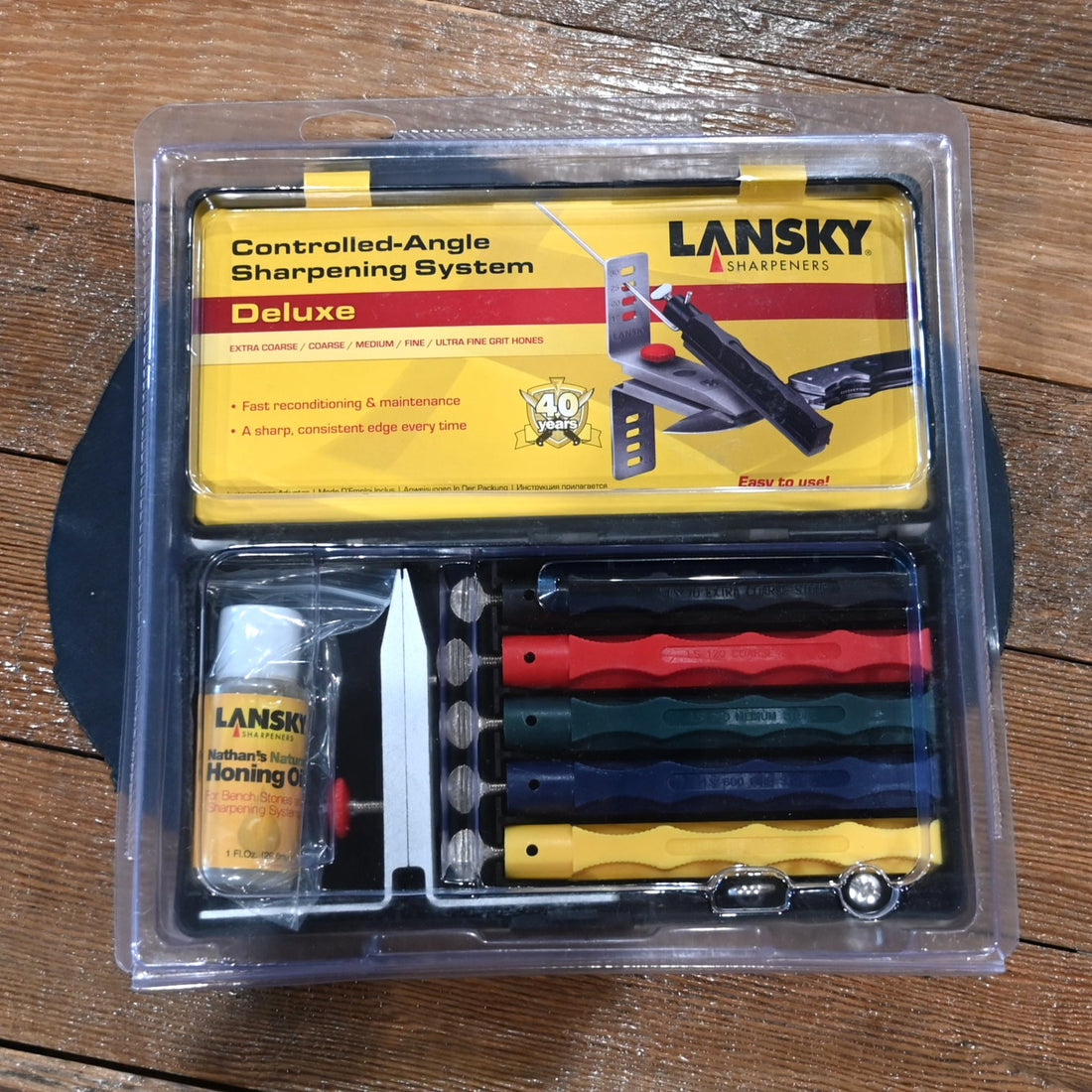 Lansky Deluxe 5-Stone Sharpening System 2025 with guided clamp and case