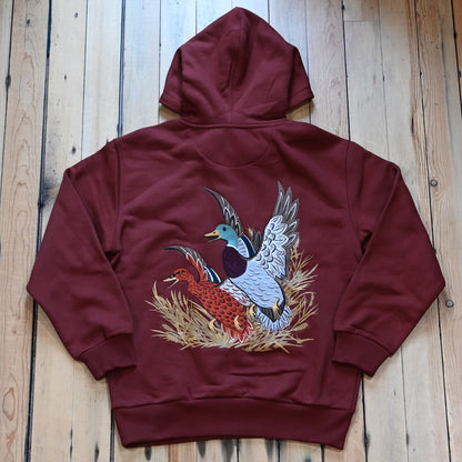 Filson Prospector Hoodie in Fired Brick with Ducks embroidery