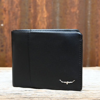 R.M. Williams leather wallet with coin pocket and embossed logo