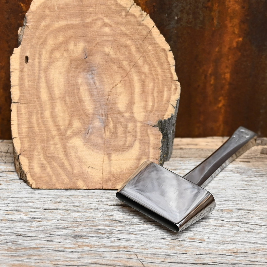 Weaver Master Tool 1 ¾-inch oblong leather punch, hand-forged polished steel