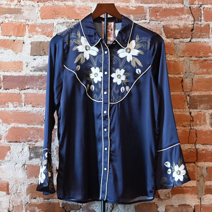 Johnny Was Western Flutter Sleeve Blouse in Corinthe