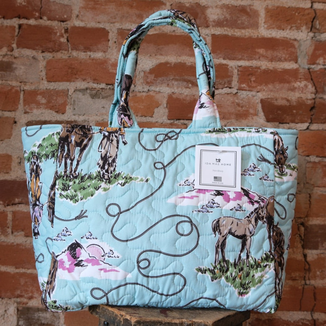 Ida Mae Home - Sierra Cowgirl Light Turquoise Quilted Handbag