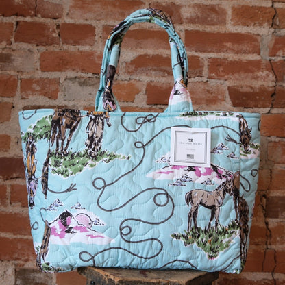 Ida Mae Home - Sierra Cowgirl Light Turquoise Quilted Handbag