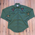 Rockmount Men’s Green Bison Skull & Rider Embroidered Western Shirt