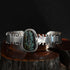 View of Sunwest Silver Randy Billy Black Jack Turquoise Cuff featuring a Black Jack turquoise stone set in sterling silver