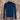 View of Pendleton rib merino turtleneck in Peacock Blue with slim fit and folded neck