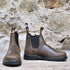 Blundstone Slip On Chelsea Boot in antique brown leather with elastic sides and pull tabs