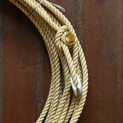 Ranch Rope “The Goldmine” 3-strand poly rope in gold and white speckled pattern