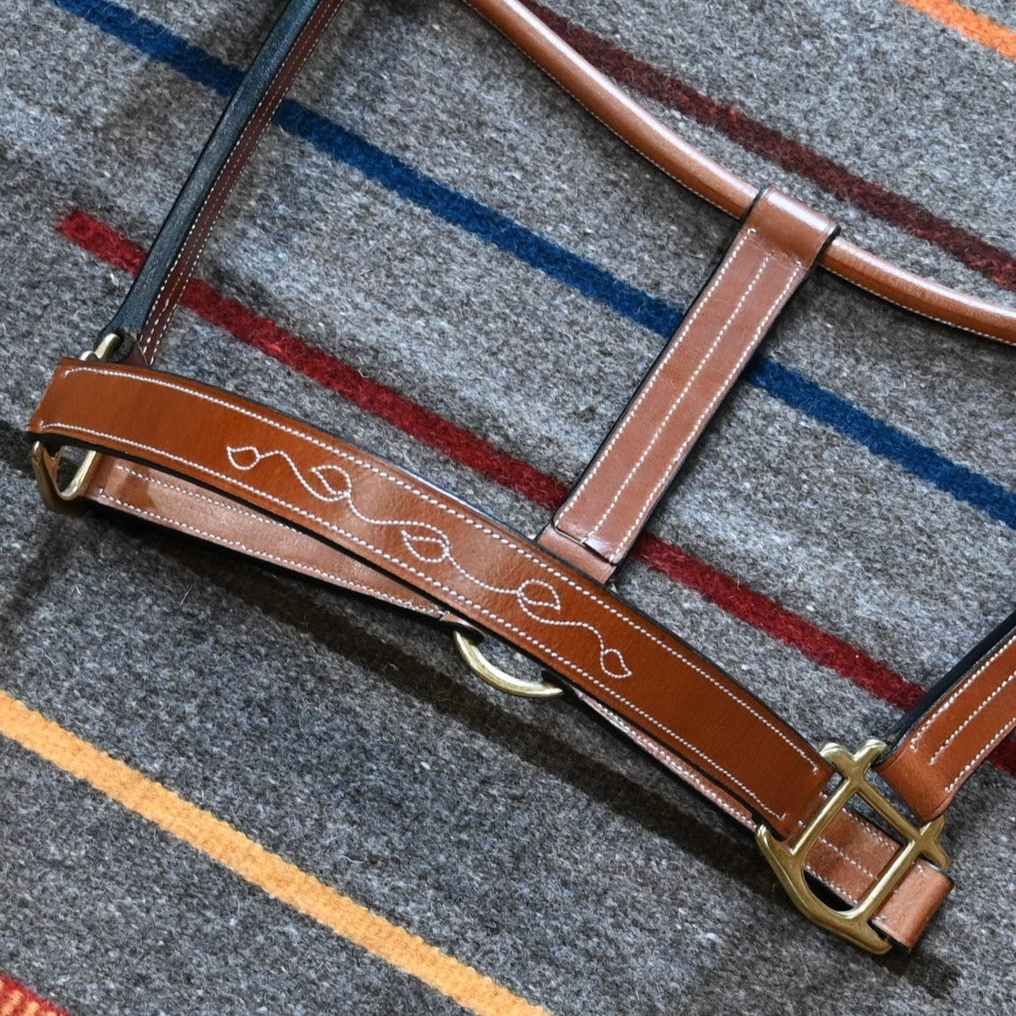 Toklat Silverleaf Fancy Halter in Golden Oak leather, size large