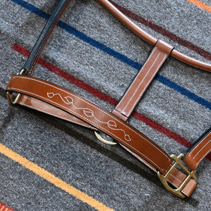 Toklat Silverleaf Fancy Halter in Golden Oak leather, size large