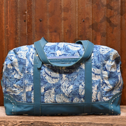Myra Pinadora Traveller Bag in Blue Leather and Cotton view of bag