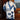 View of Pendleton shawl‑collar sweater blazer in sandshell and navy geometric pattern
