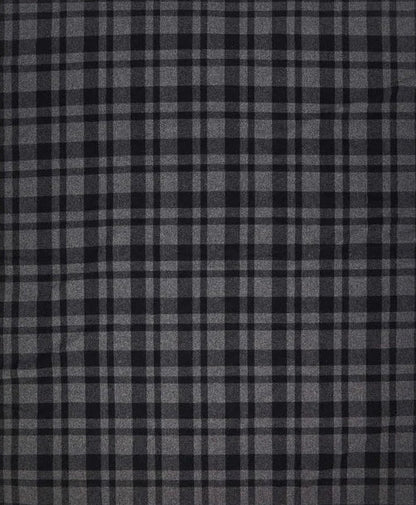 Filson Mackinaw wool blanket in black with serged edges and dense wool weave