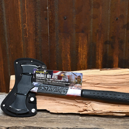 Estwing Black Eagle Double Bit Axe black forged steel two chopping edges