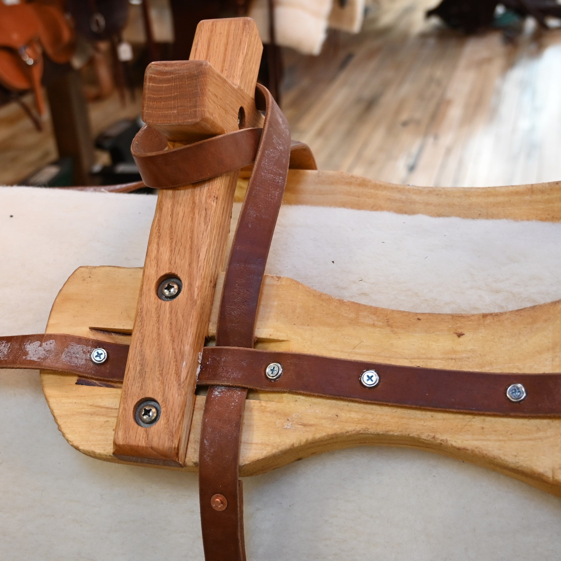View of Sawbuck Pack Saddle with traditional sawbuck frame and double rigging