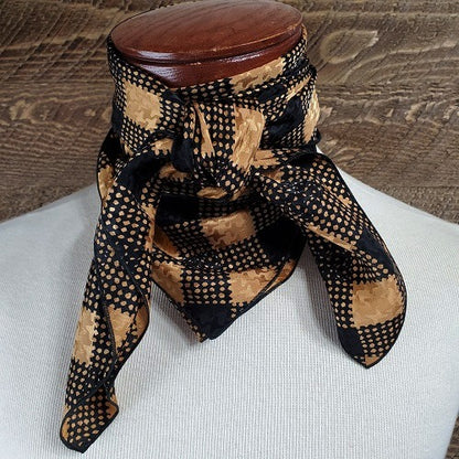 Cowboy Images bronze plaid charmeuse wild rag 36x36