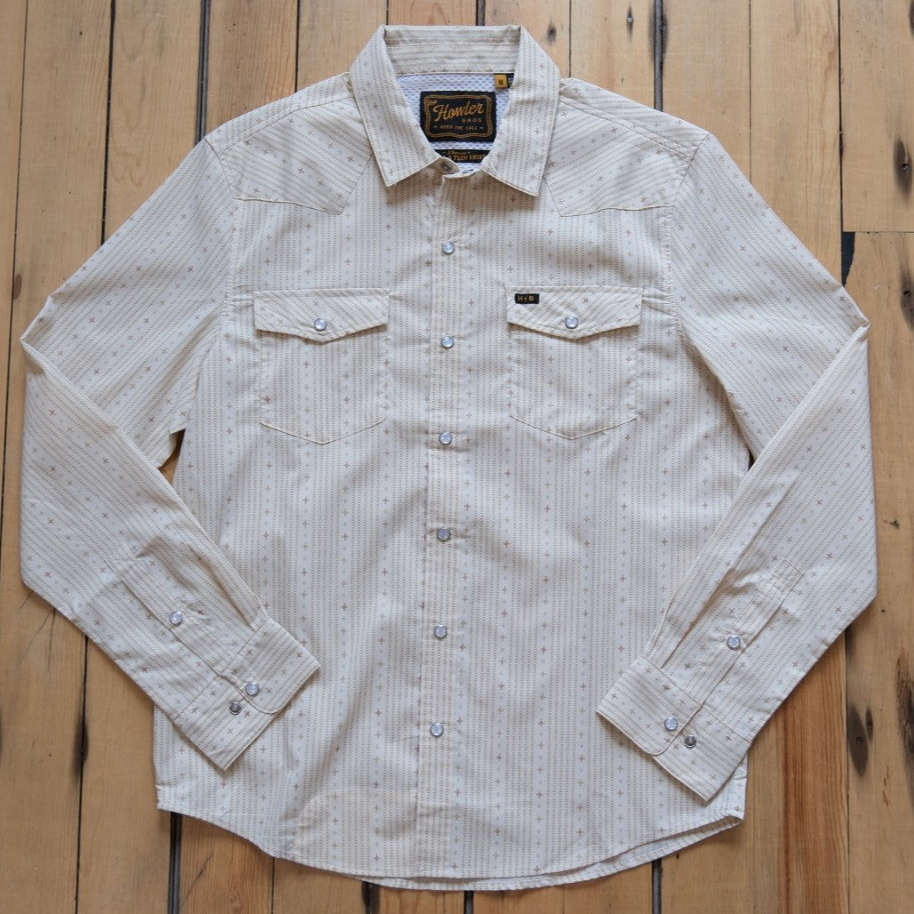 Howler Bros H-Bar-B Tech Longsleeve - Supernova Stripe in Leche