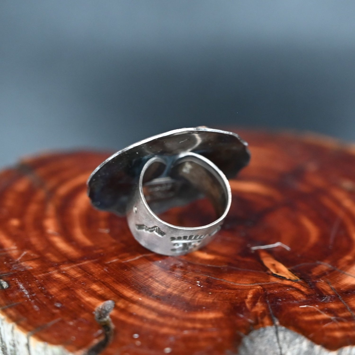 Calico Rose sterling silver scarf slide with Tyrone Turquoise Mountain stone, handmade in Montana