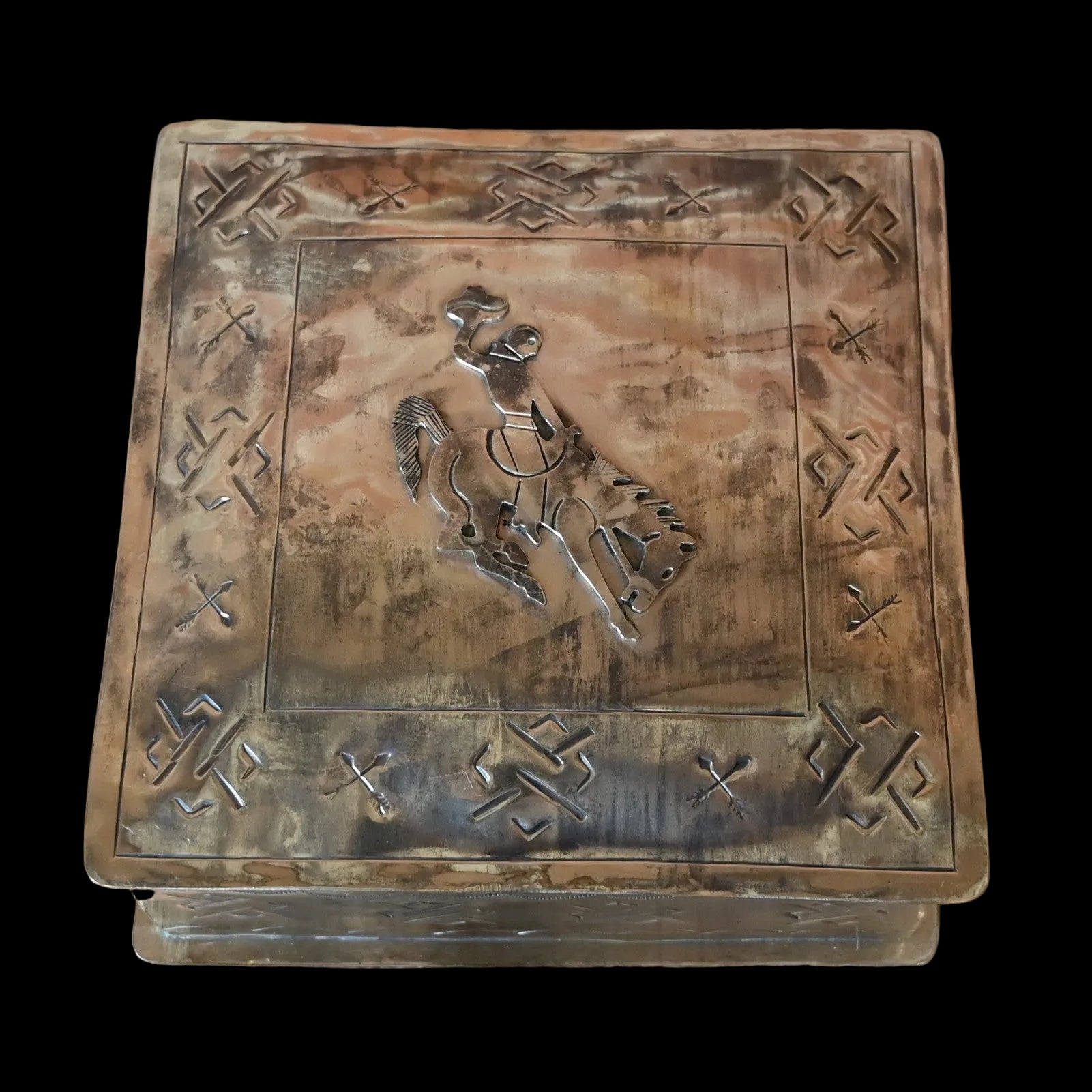 Alexander Rustic Silver Box J. Alexander Rustic Silver Stamped Bronco Icon Box – Atomic 79