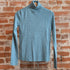 View of Pendleton ladies ribbed merino turtleneck in Atlantic Blue Heather