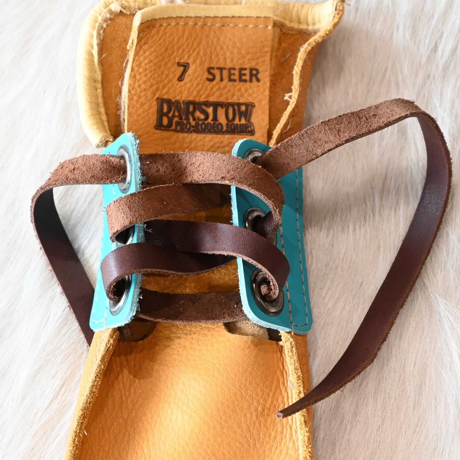 Barstow Pro Rodeo right hand lace-up steerhide leather glove