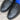 View of Hondo 16" cowboy boot with royal blue top, black retan vamp, pull holes, and medium round toe