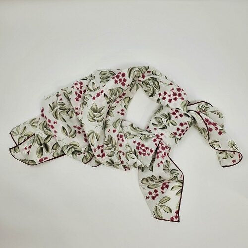 Cowboy Images crepe de chine eucalyptus leaves wild rag 36x36