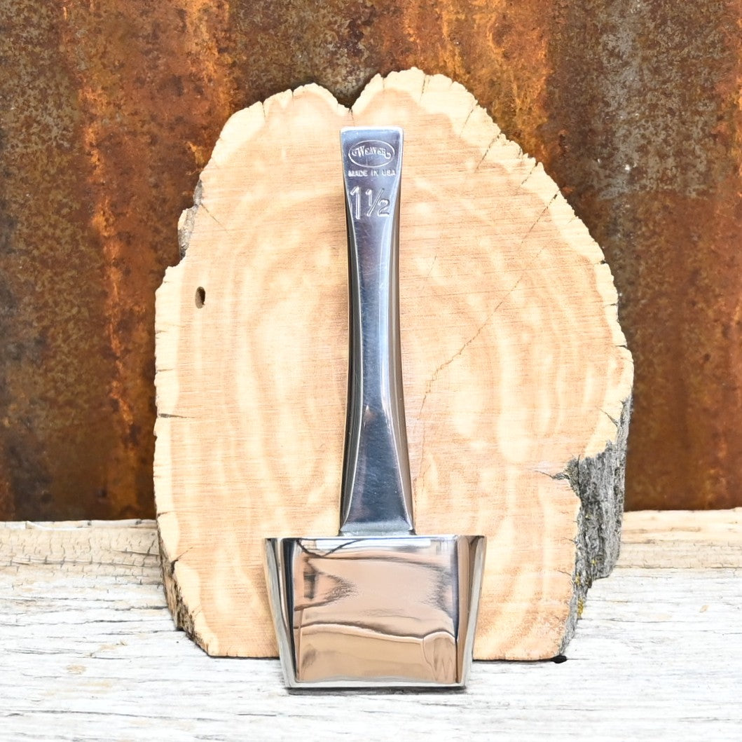 Weaver Master Tool 1 ½-inch oblong leather punch, hand-forged polished steel