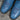 View of Atomic 79 exclusive Hondo Bronc Boot with burgundy top, sky blue vamp, French square toe, and spur lip