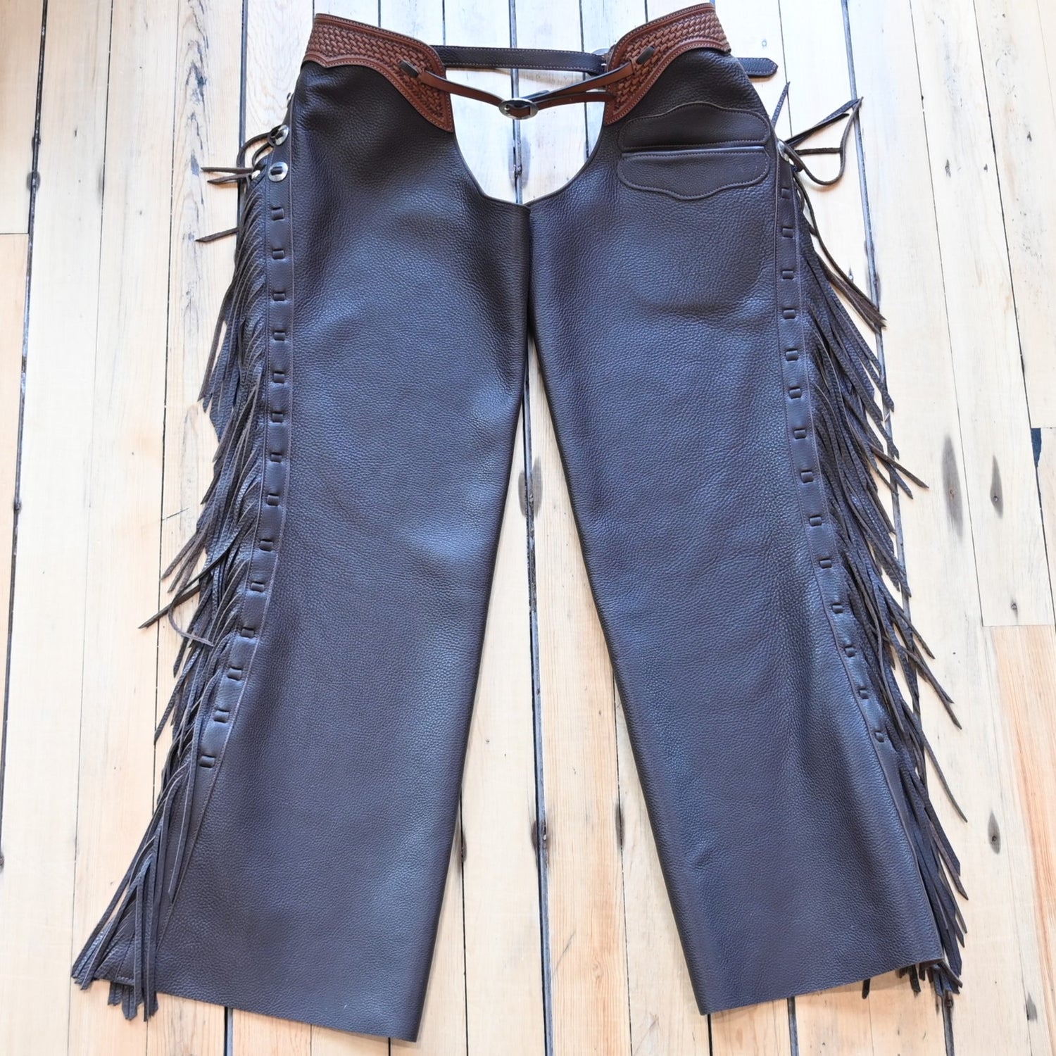 View of K Bar J Versatility Borderline Chap with Pocket in Size XL