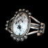 View of Sunwest Silver Michael Calladitto White Buffalo Cuff featuring a large White Buffalo stone with intricate sterling silver detailing
