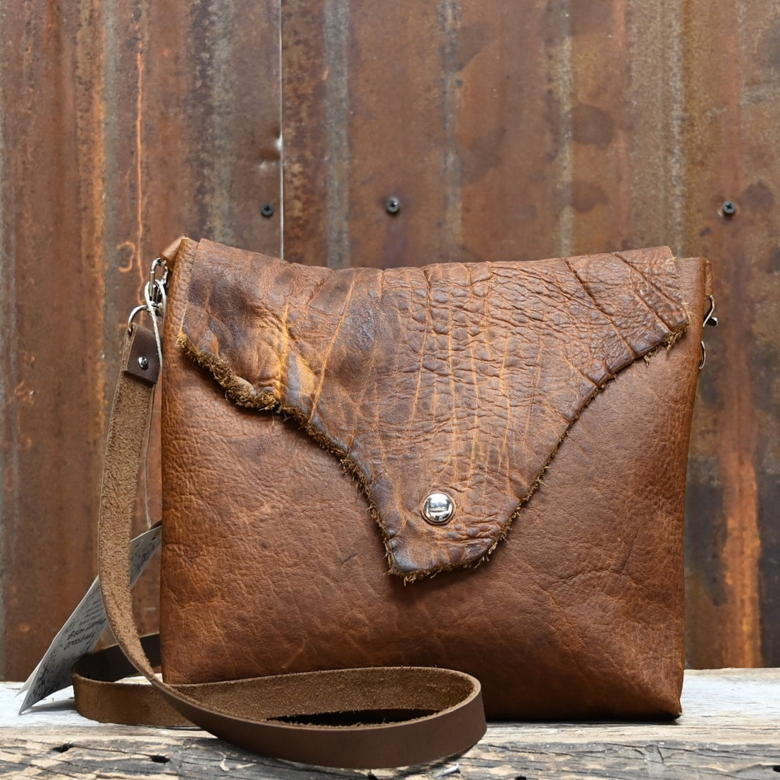 View of Bacci Roots Crossbody Purse in Brown