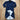 View of Navy waterproof Stockman duster by Schaefer with leather collar and storm flap