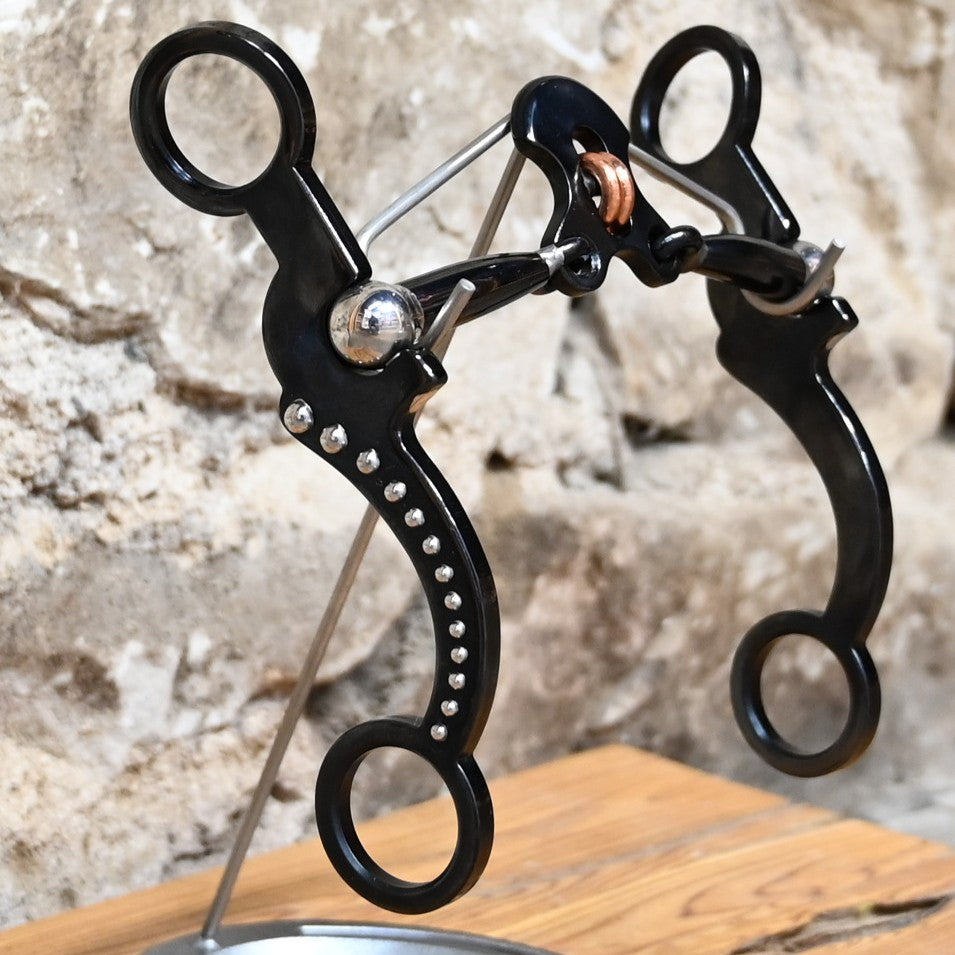 Tom Balding Cody Double Cross bit with stainless shanks and sweet iron ported mouthpiece.