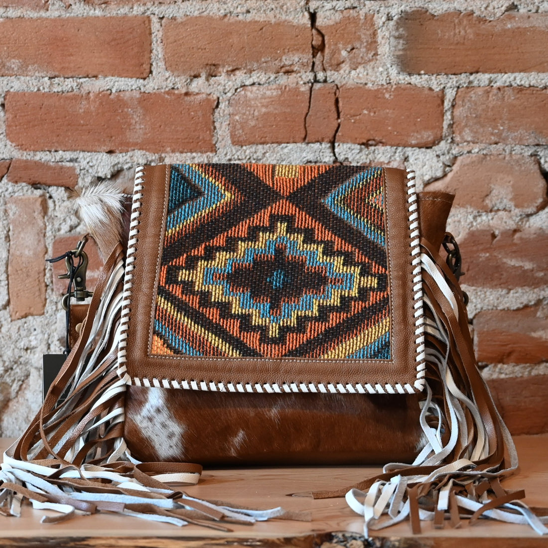 Myra Boho Chic style leather &amp; hairon bag