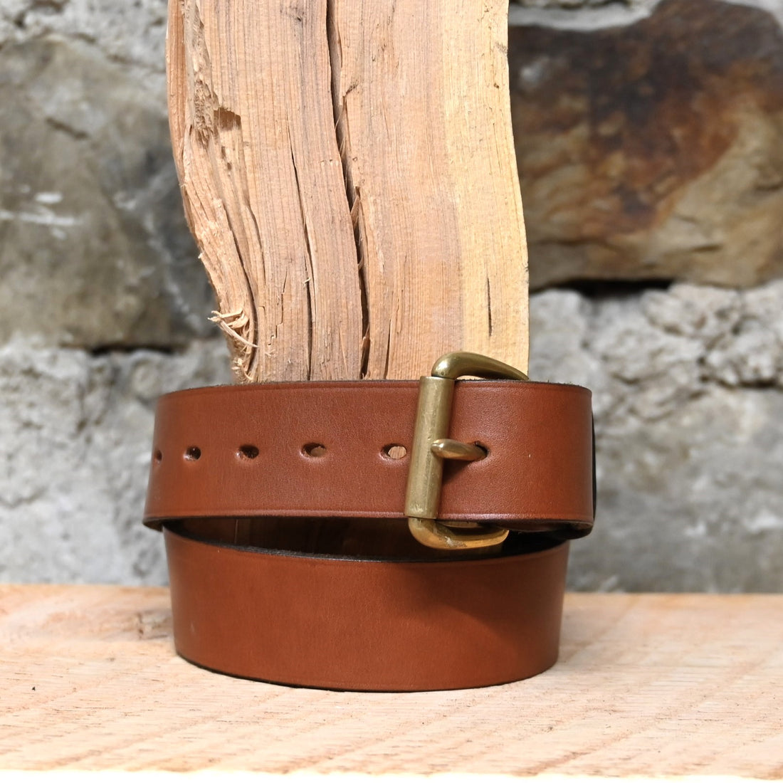 1.5&quot; Unlined Brown Belt view of belt