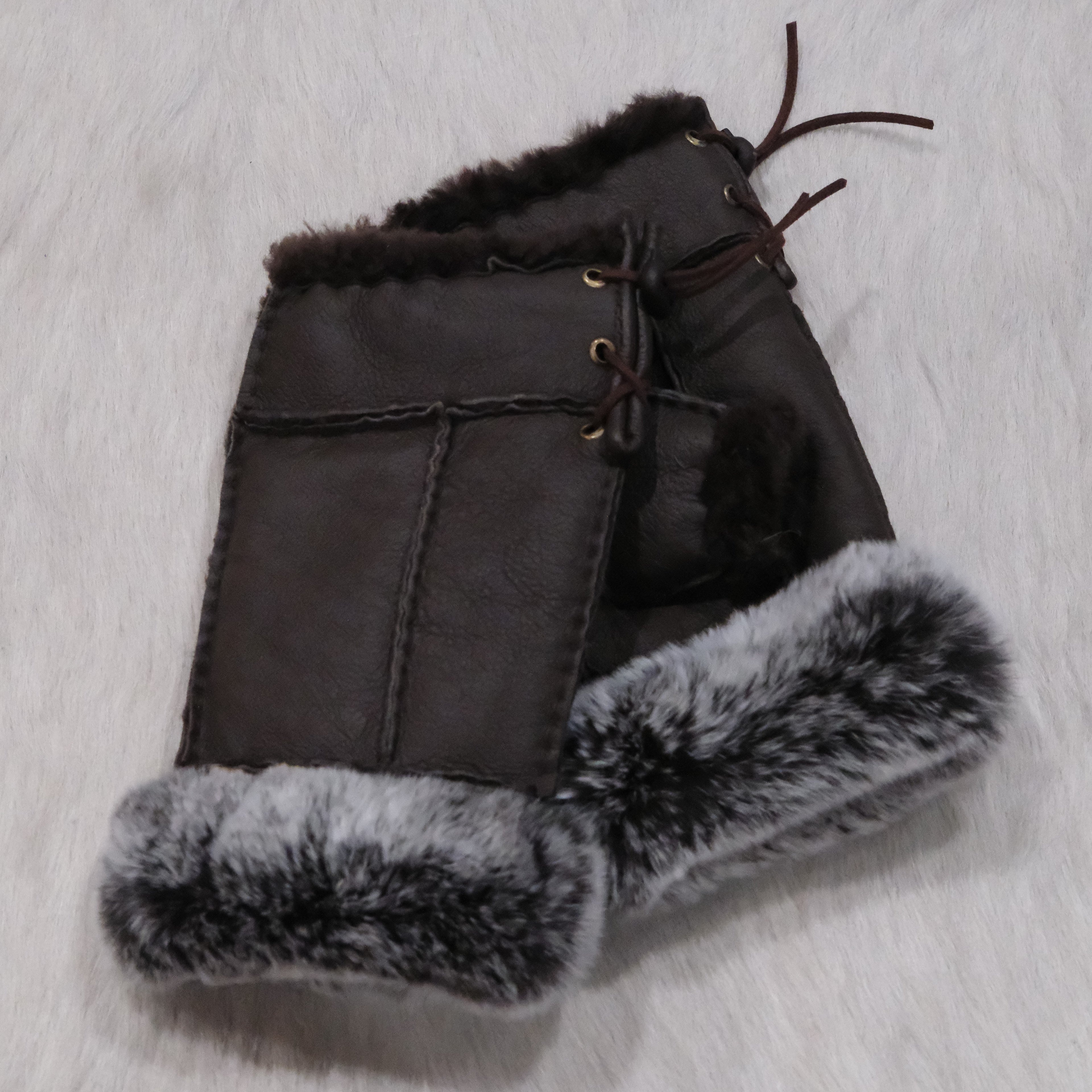 Morris Kaye HandsFree Shearling &amp; Rabbit Texting Gloves