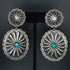 Sunwest Silver Tyrone Turquoise Circle - Oval Post Earrings
