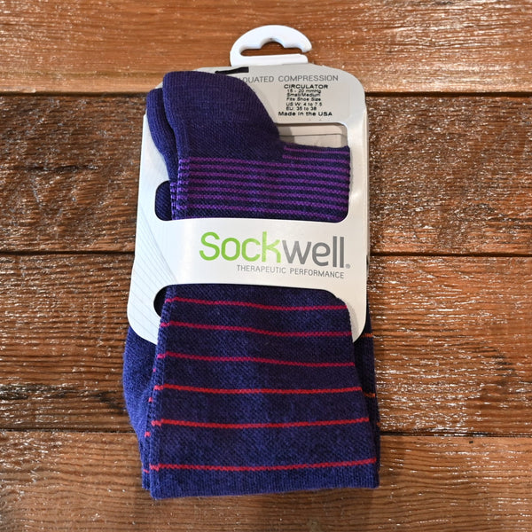 Sockwell Women's Circulator Compression Socks – Merino Wool, Striped, Breathable