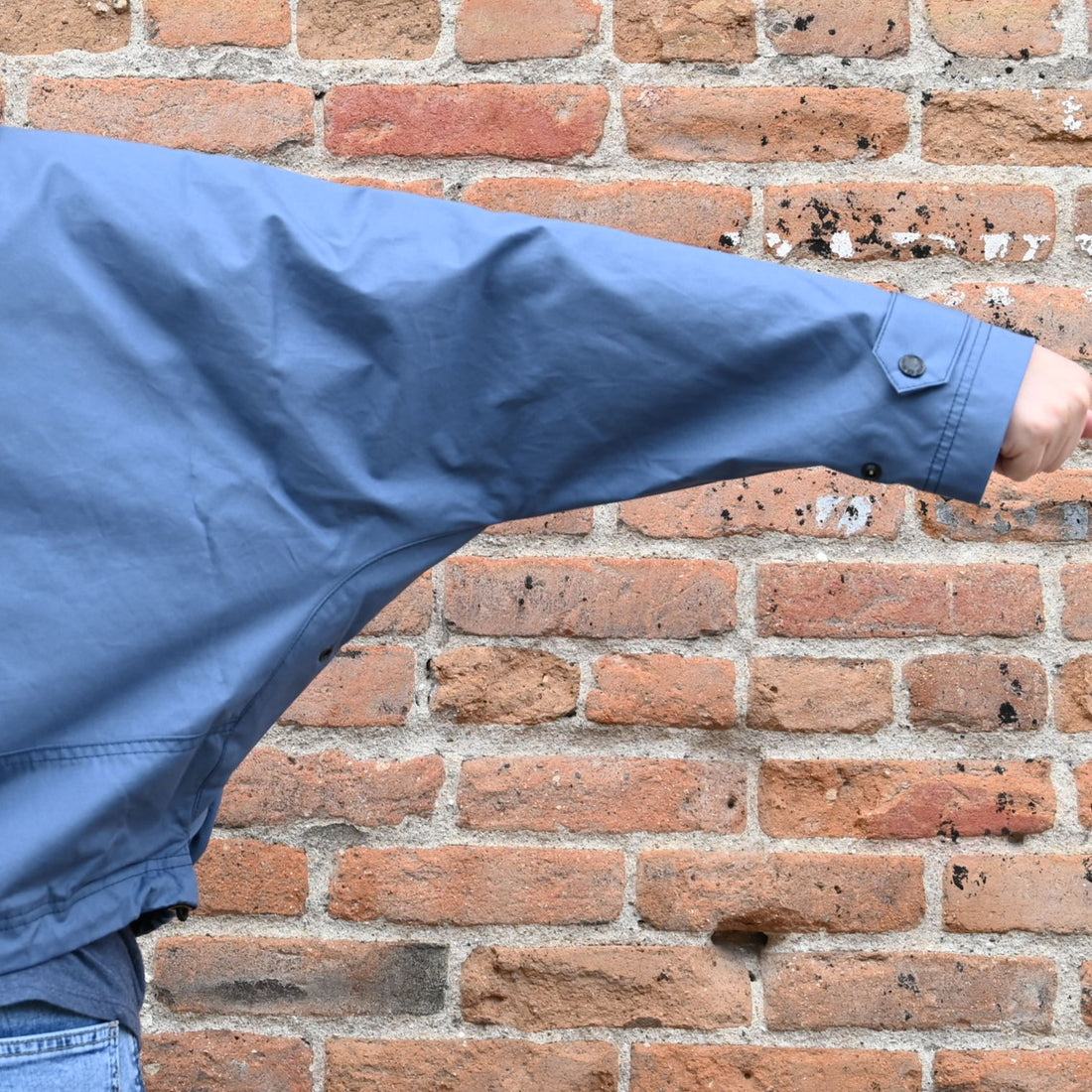 View of Filson Ladies Aviator Cloth Short Work Jacket in Flag Blue featuring gusseted cargo pockets and corduroy-lined collar