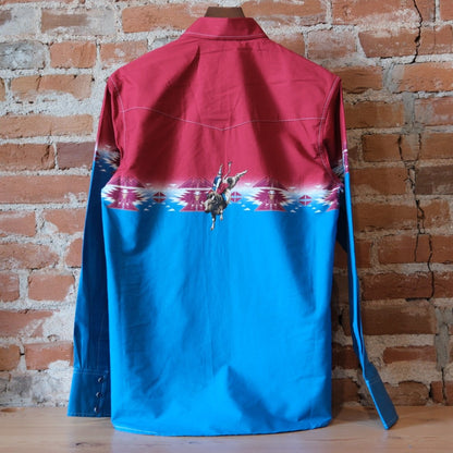 Wrangler Men’s Checotah Long Sleeve Western Snap Printed Shirt - Dip Dye