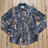 Sendero Confluence Tech Long Sleeve Shirt in Will Tree Camo featuring classic pearl snaps and a tailored western fit.