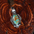 Calico Rose sterling silver pendant with Royston turquoise stone and handcrafted artisan design