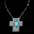Vogt Silversmiths Whitney cross pendant in sterling silver with turquoise center
