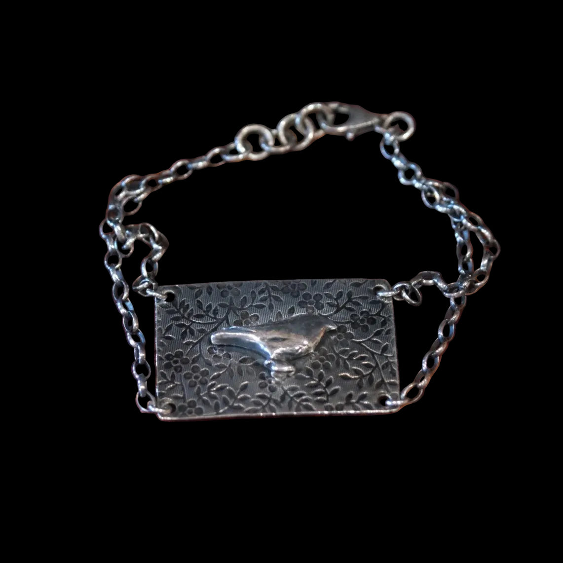 INK Recycled Sterling Silver Little Bird ID Bracelet