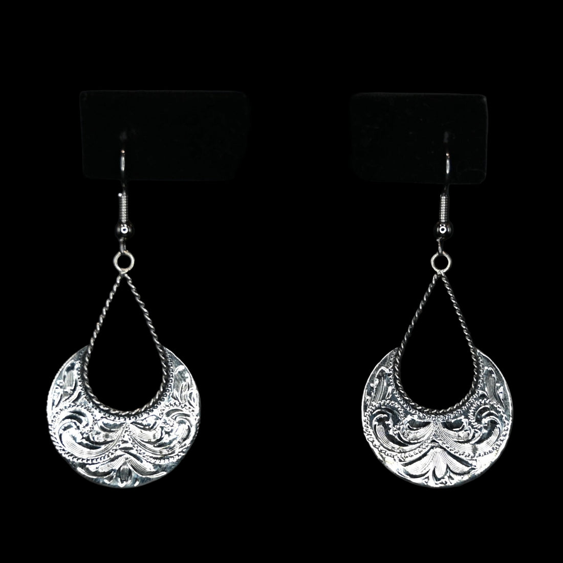 Vogt Silversmiths Silver Canyon sterling silver engraved earrings