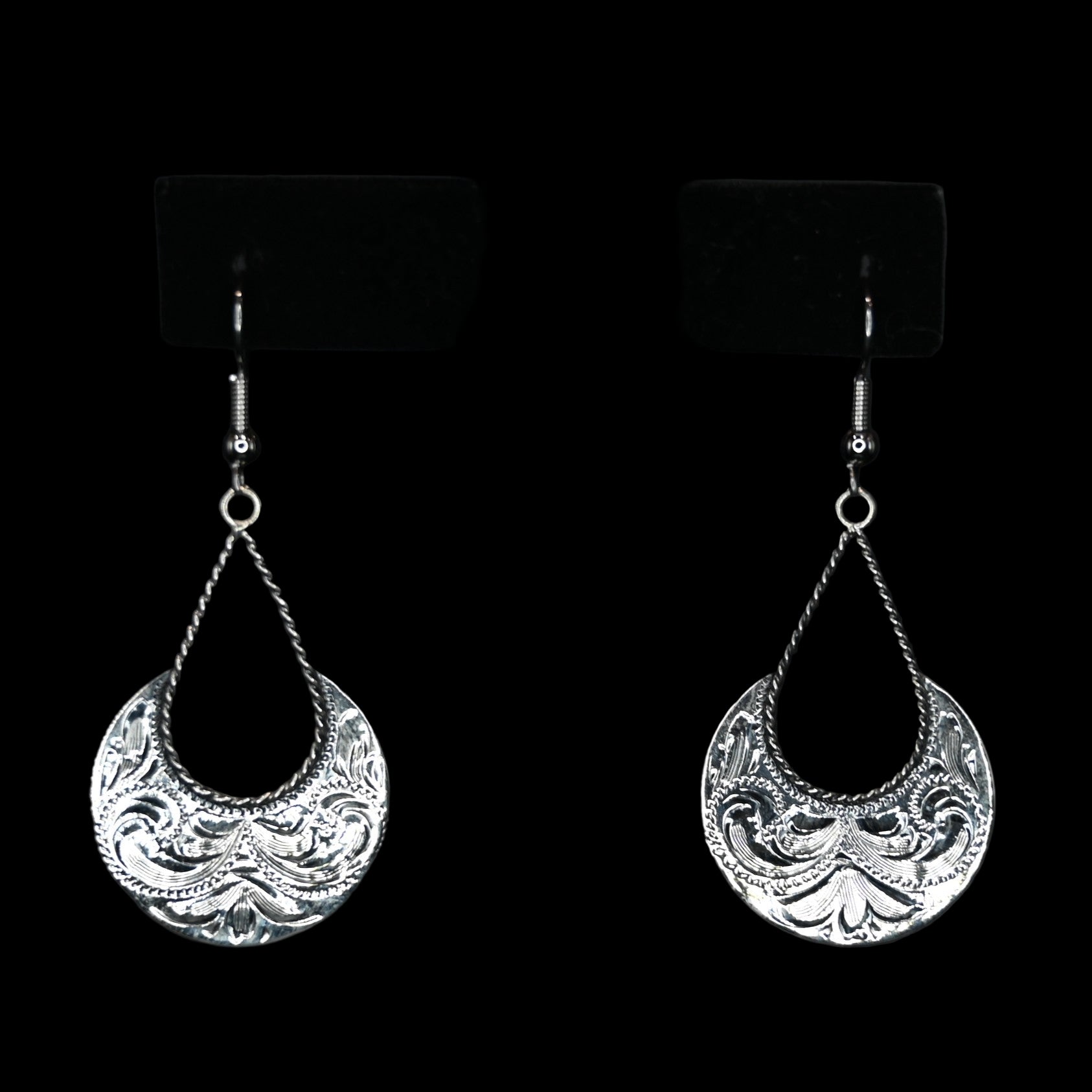 Vogt Silversmiths Silver Canyon sterling silver engraved earrings