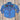 View of Rockmount kids denim shirt with red and yellow floral embroidery and western details