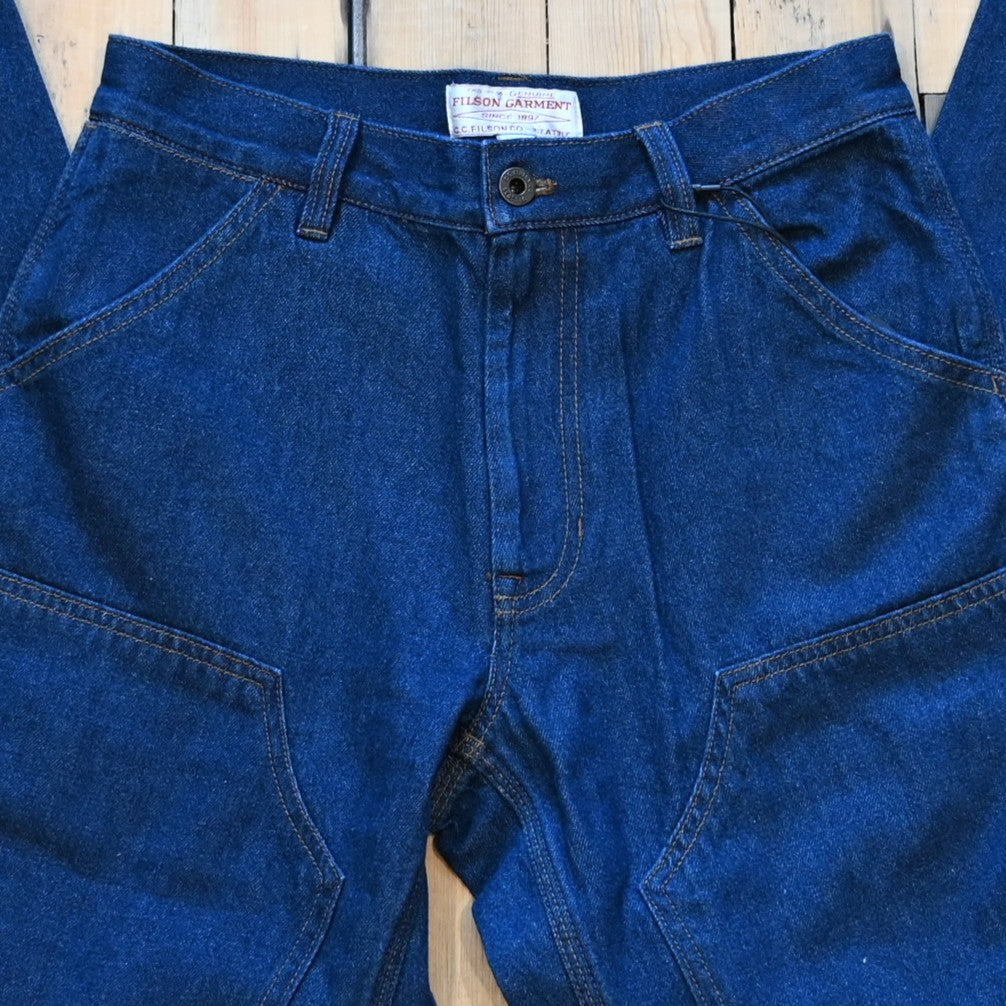 Filson ladies dark rinse 9-oz work jeans with reinforced fronts and tool pockets