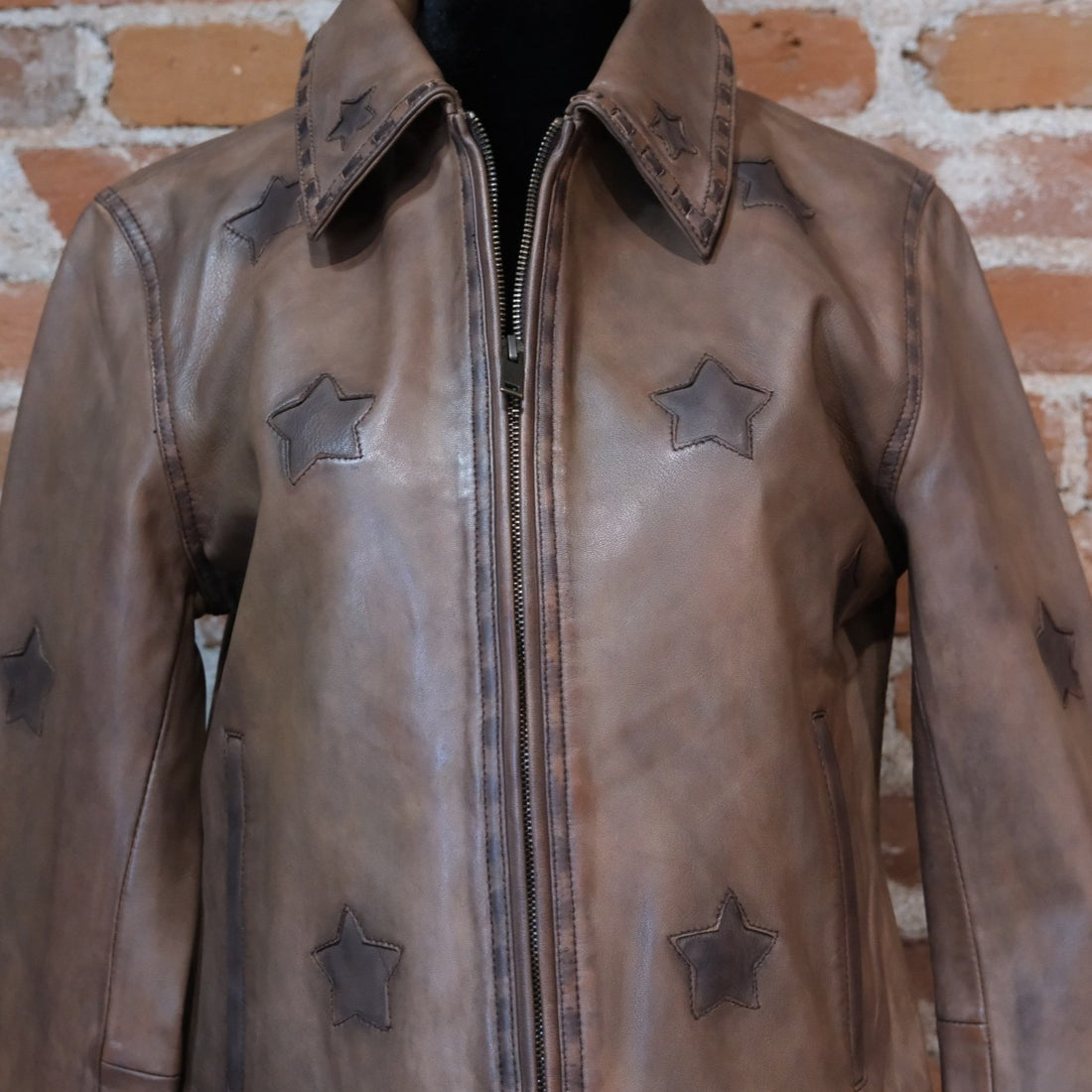 Scully Leather Star Applique Leather Jacket